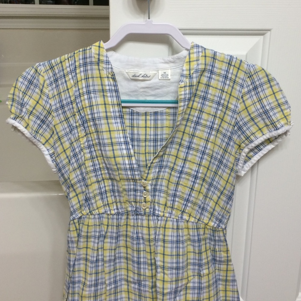 Derek Heart Blue and Yellow Plaid Mini Dress